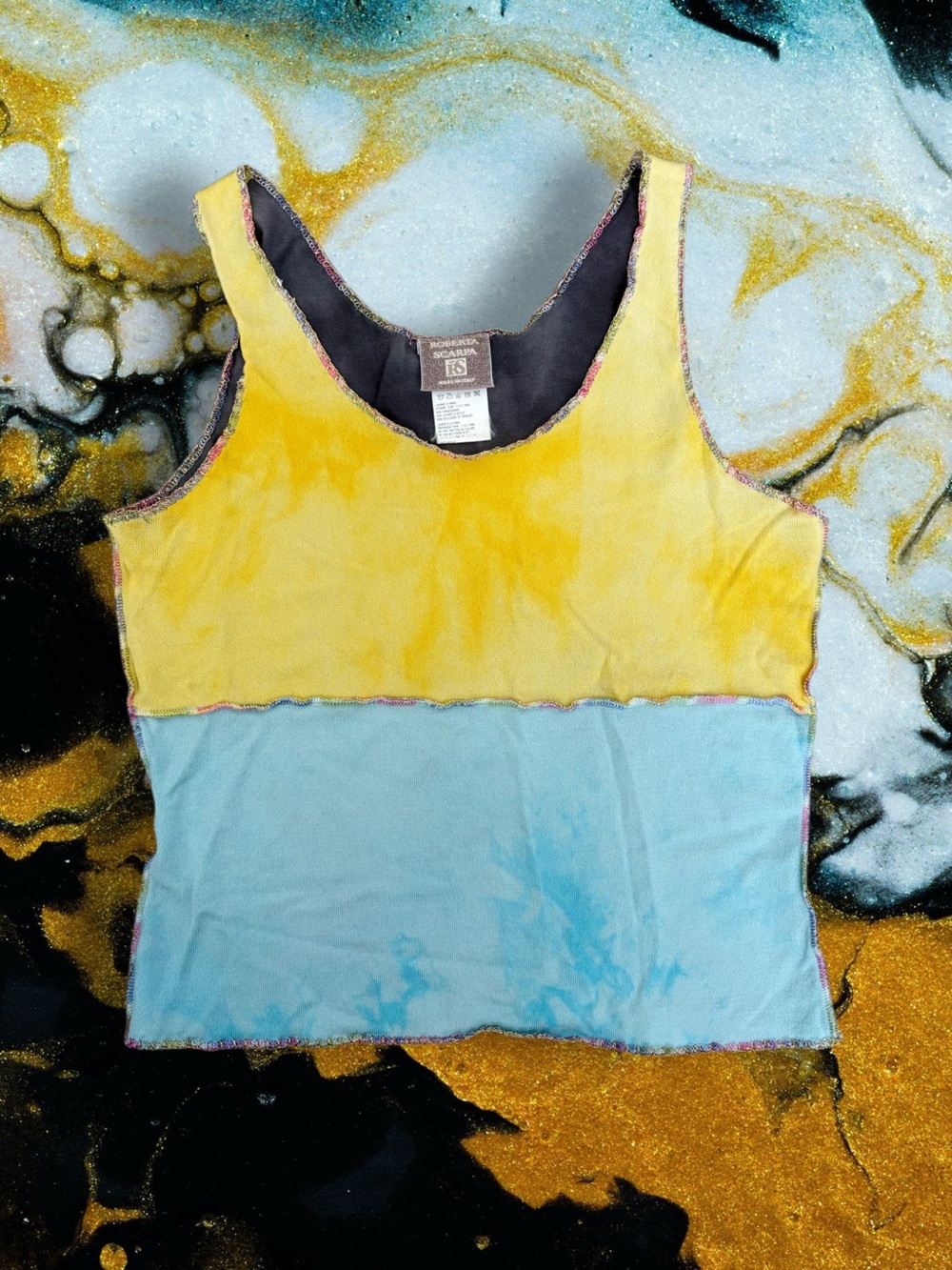 Roberta Scarpa Italian Colorblock Tank Top